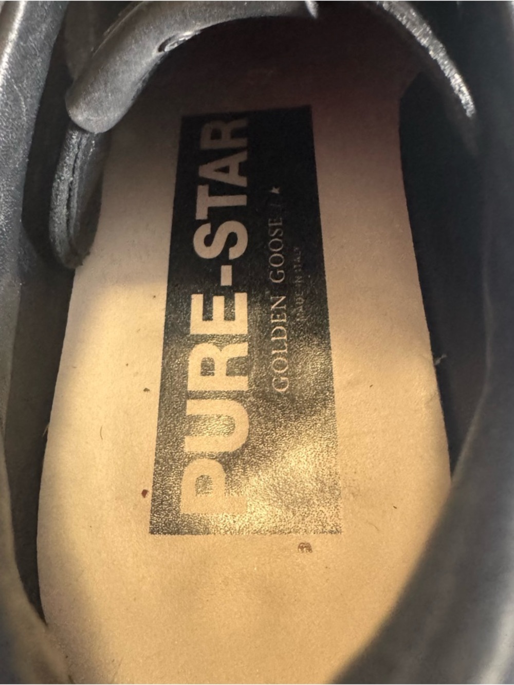 Golden Goose Pure Star Black Leather Sneakers- Size 37 / 7. - Picture 9 of 10